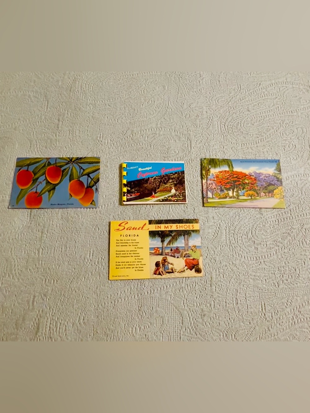 Classic Old FL postcard/poem, colors are vibrant, used.